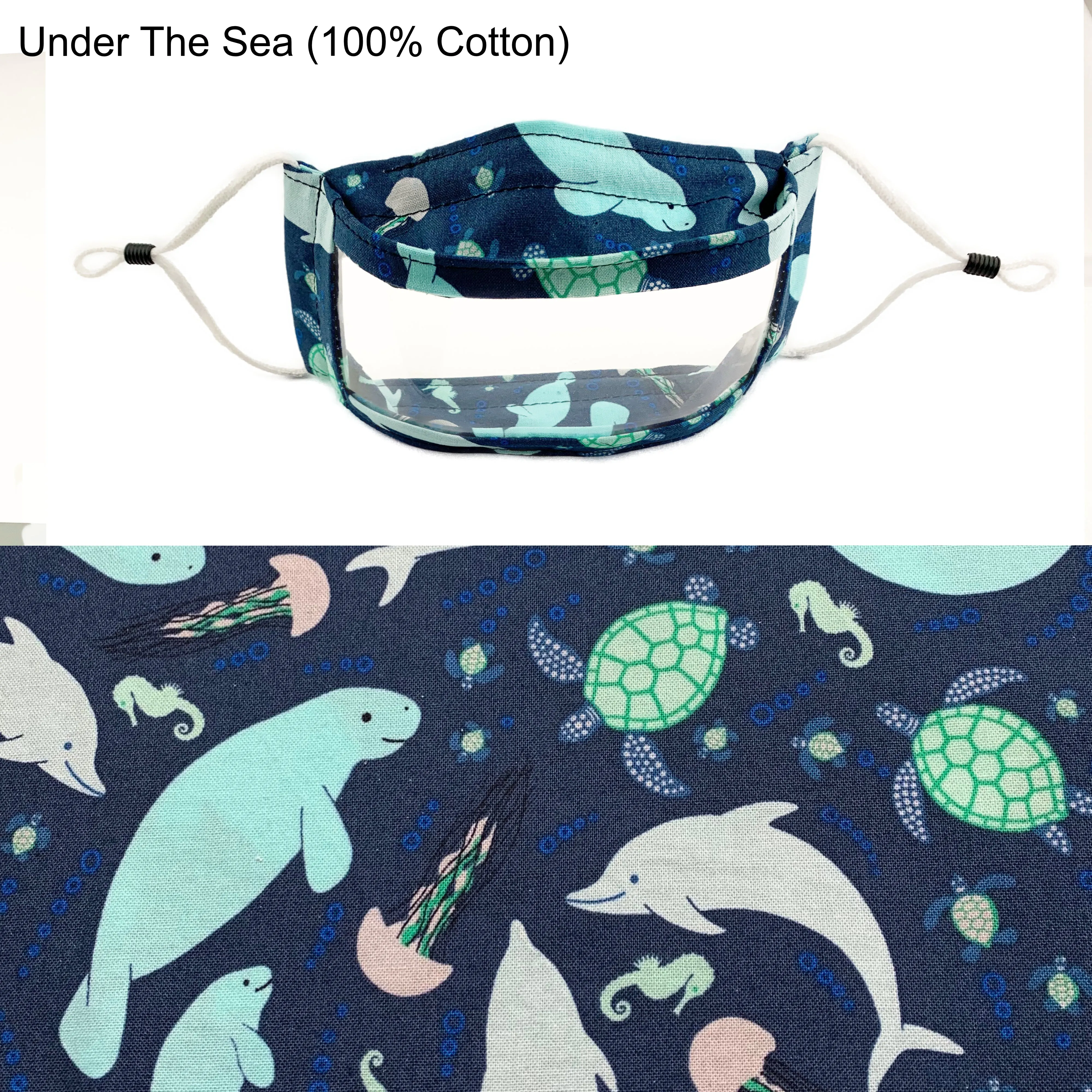 Anti-Fog Clear Window Face Mask - Under The Sea