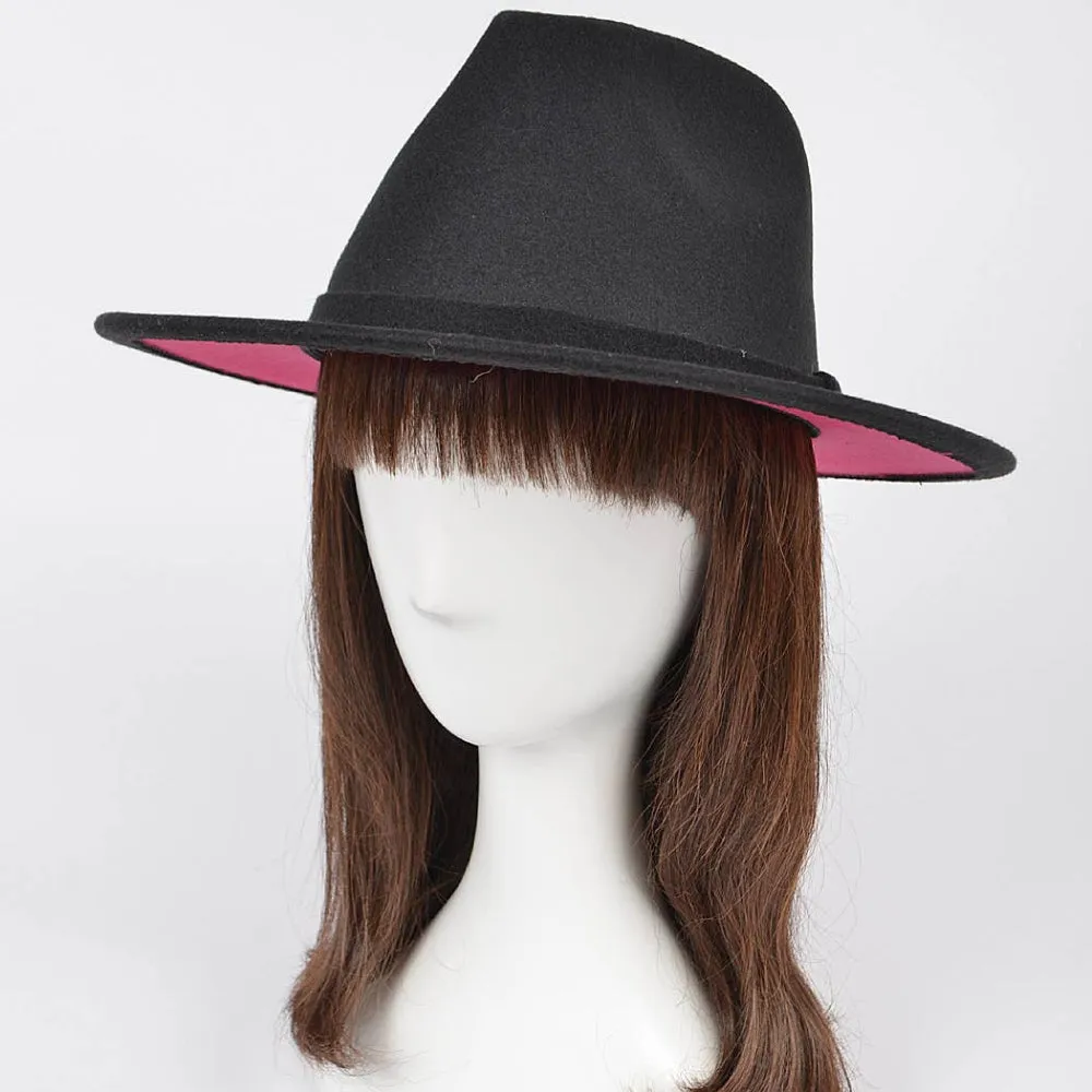 Black Hat with Pink Underside
