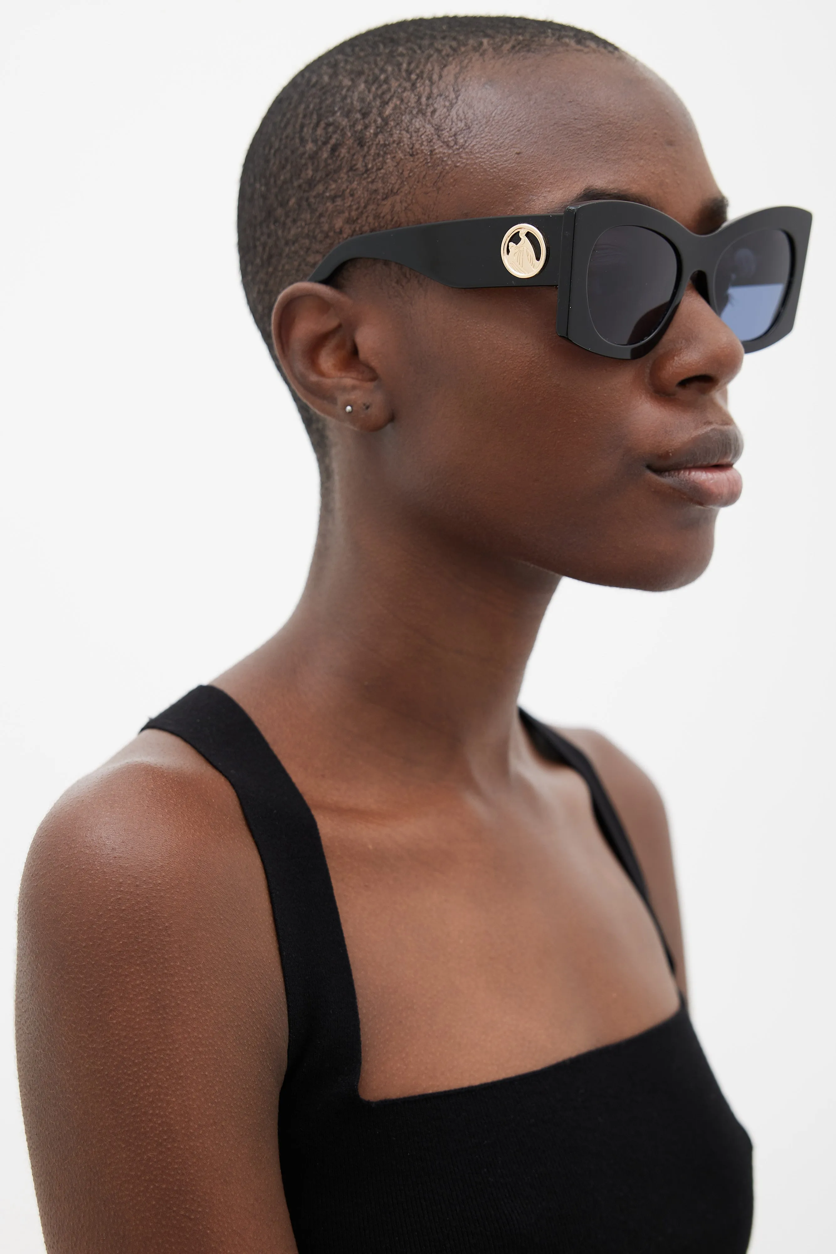 Black LNV605S Oversized Square Sunglasses