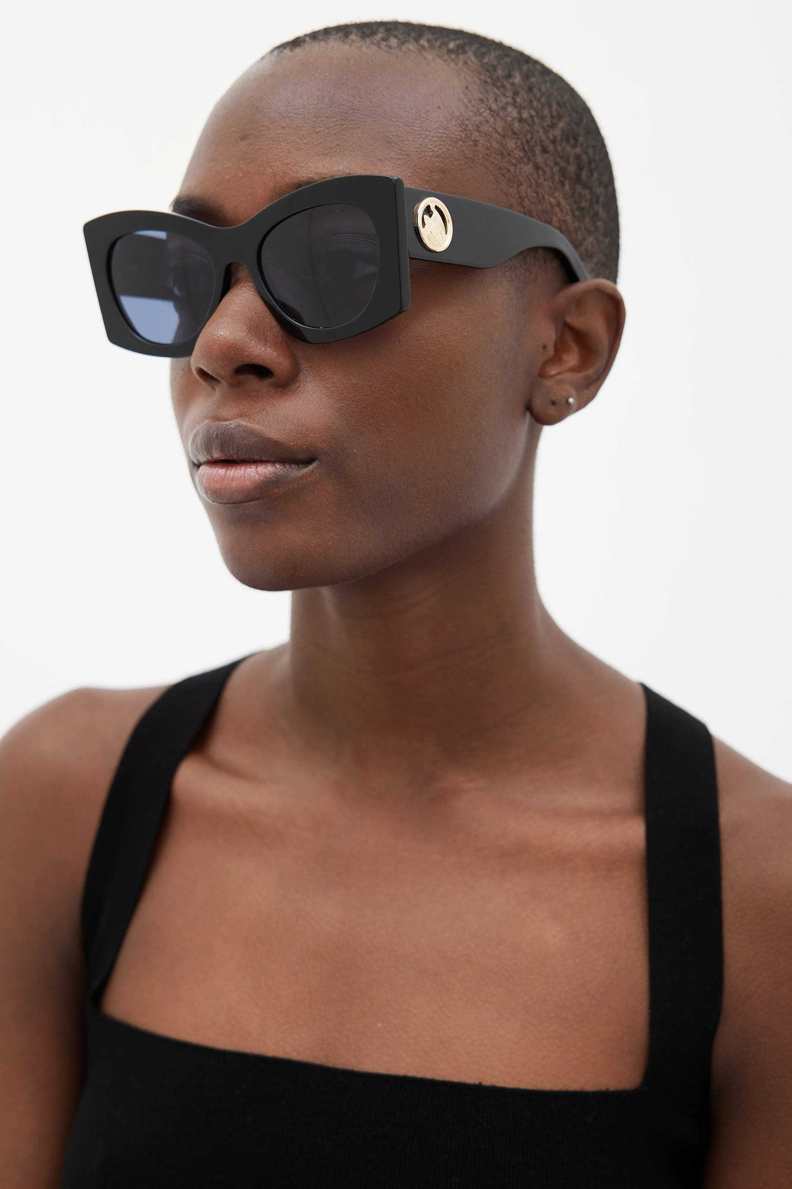 Black LNV605S Oversized Square Sunglasses