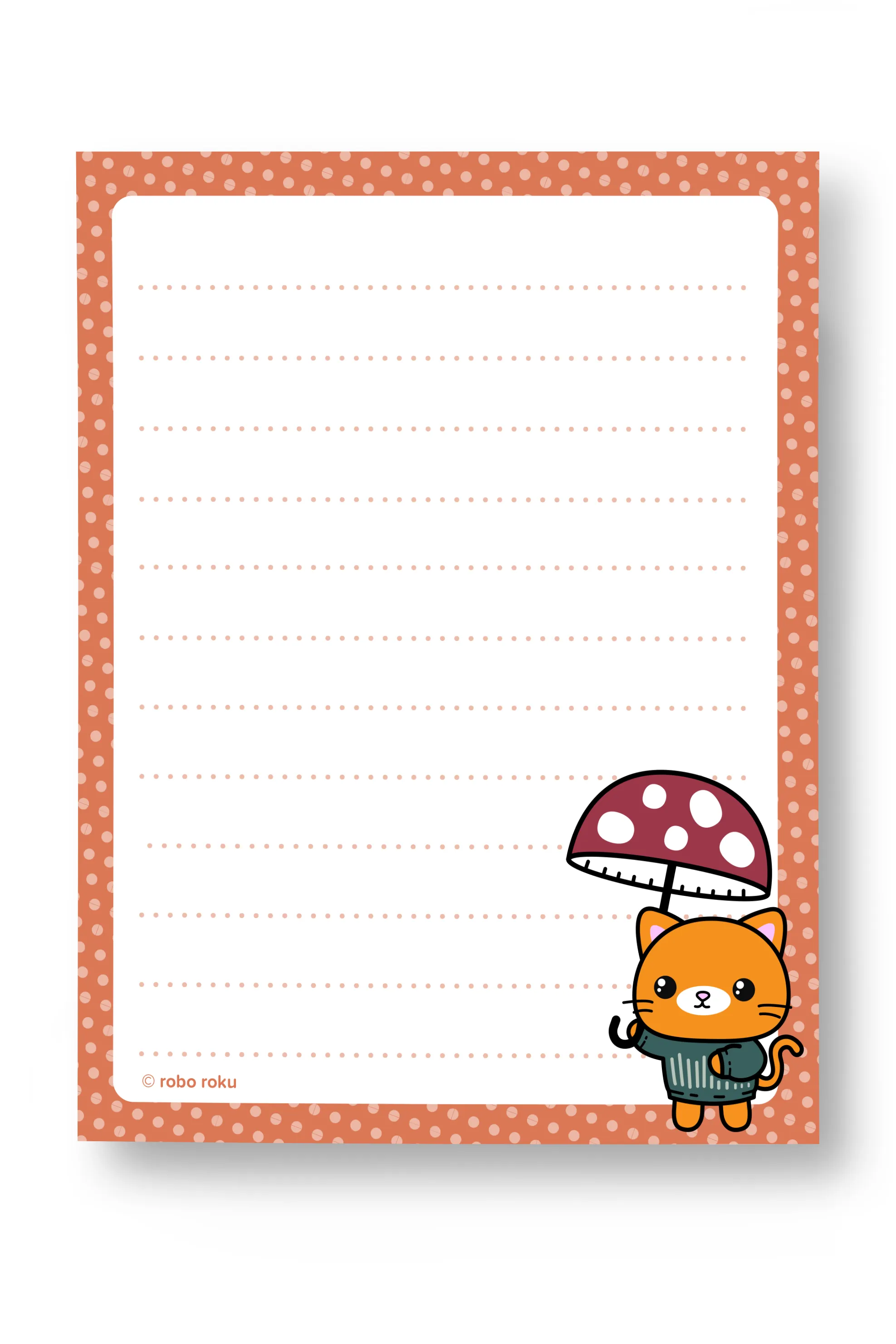 Cozy Cats - Mushroom Umbrella Pumpkin - A2 Memo Pad
