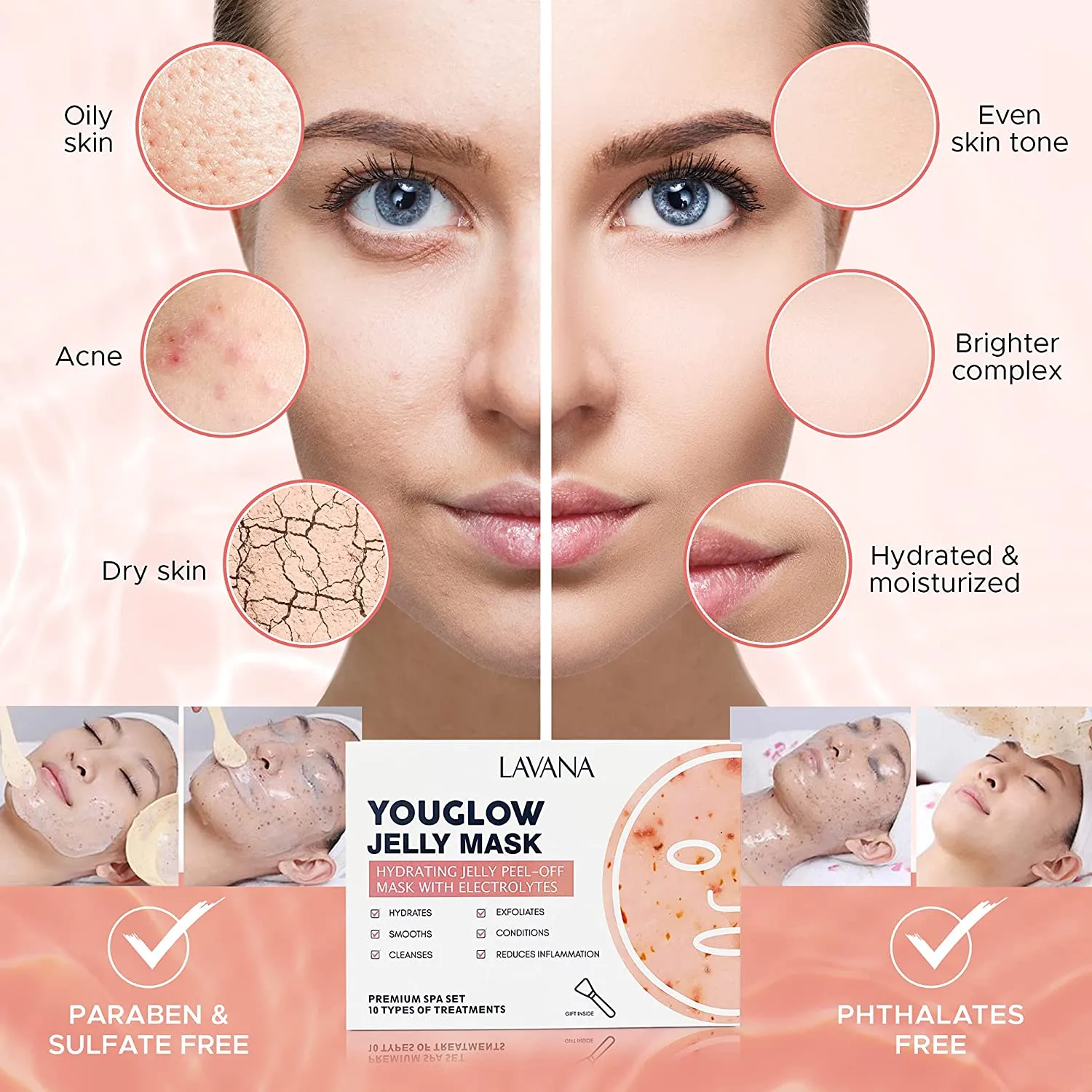 Cysos 10 Pack Jelly Face Mask Peel Off Face Treatment
