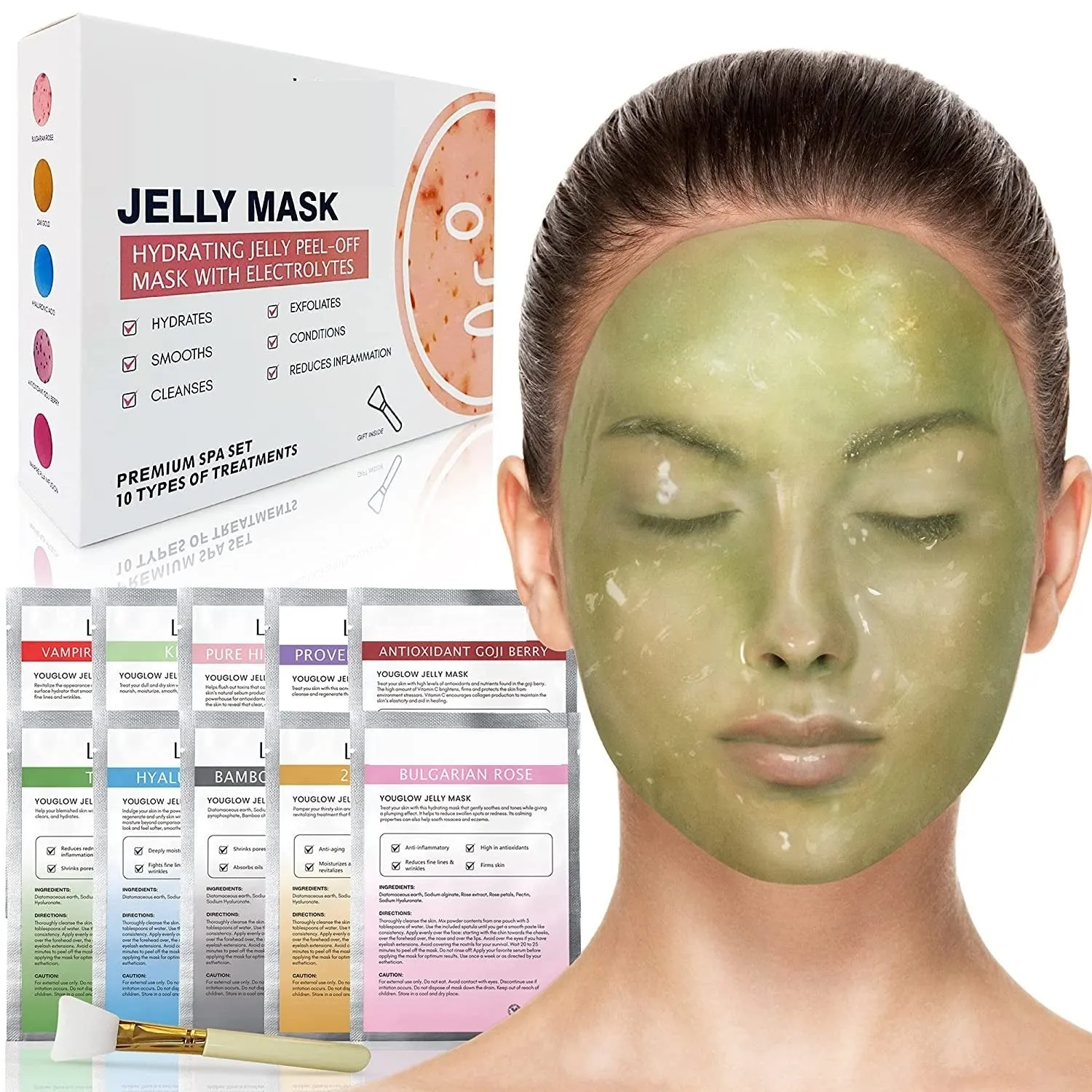 Cysos 10 Pack Jelly Face Mask Peel Off Face Treatment