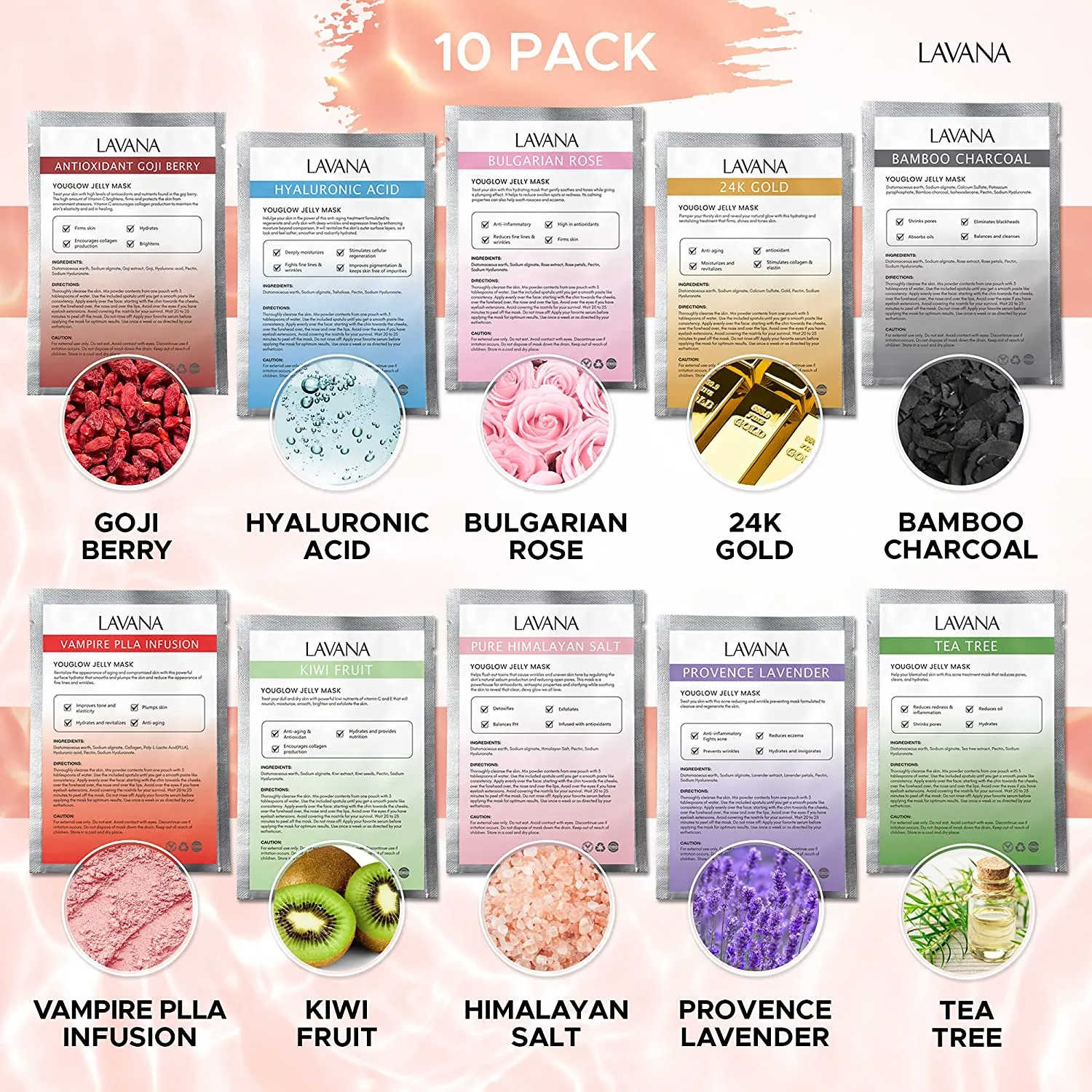 Cysos 10 Pack Jelly Face Mask Peel Off Face Treatment