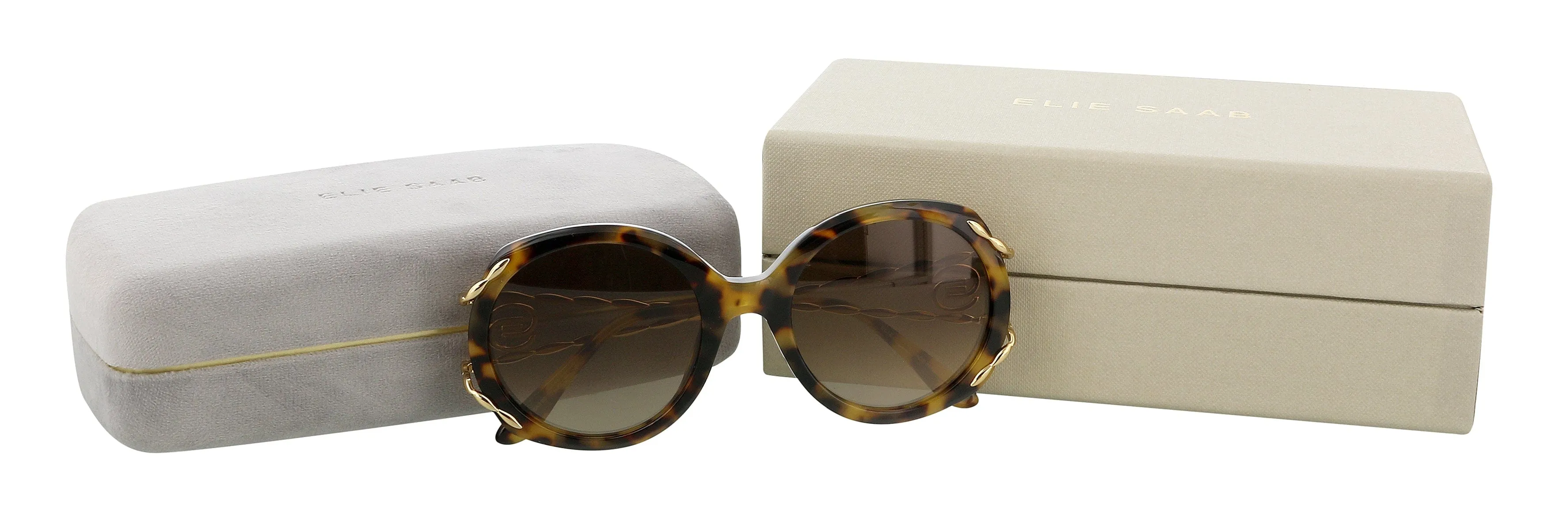 Elie Saab ES014S 06A3 Havana Square Sunglasses