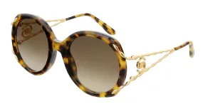 Elie Saab ES014S 06A3 Havana Square Sunglasses