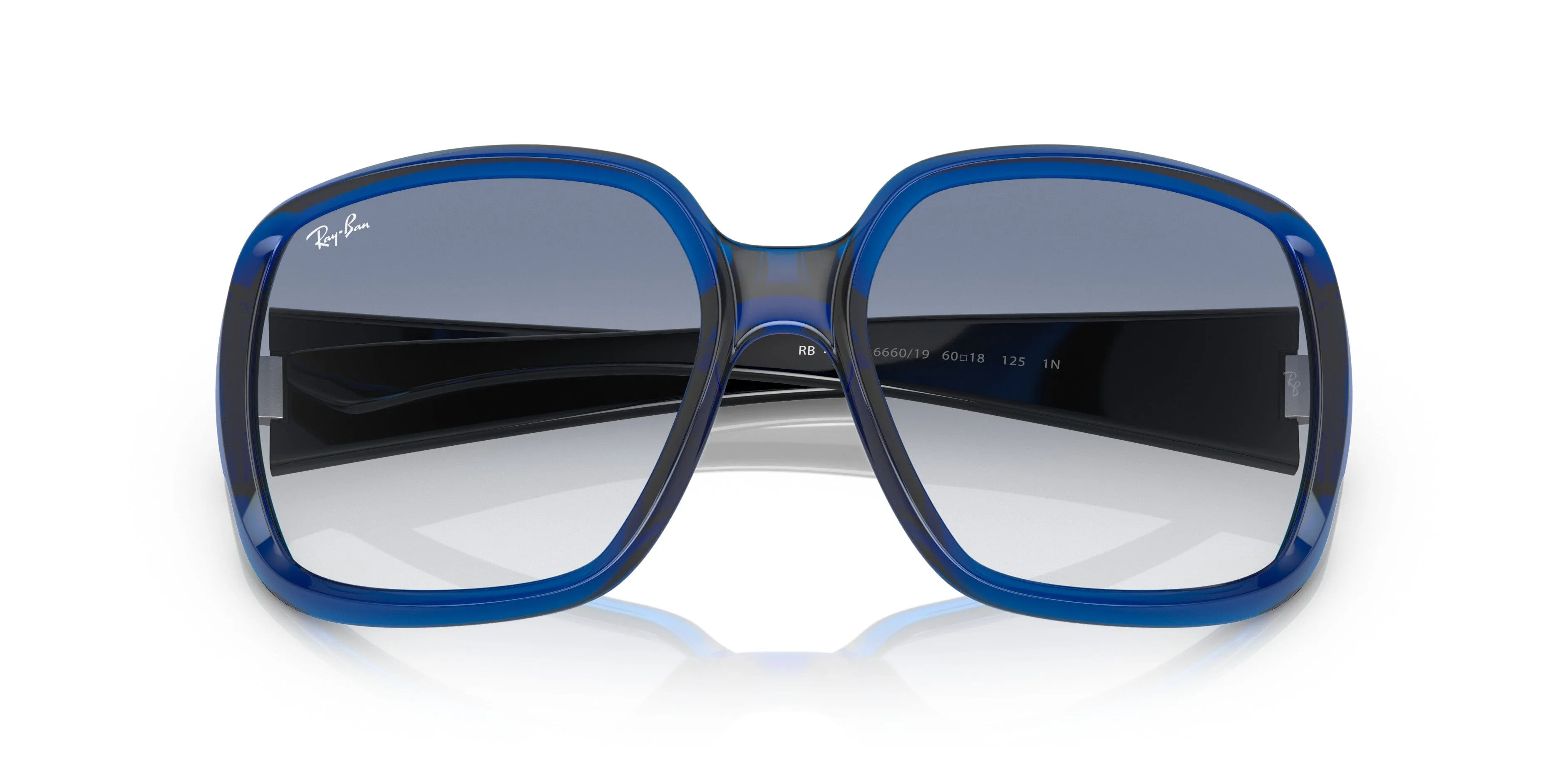 Ray-Ban Oversized Square Sunglasses – Bold Blue Frame with Gradient Lenses