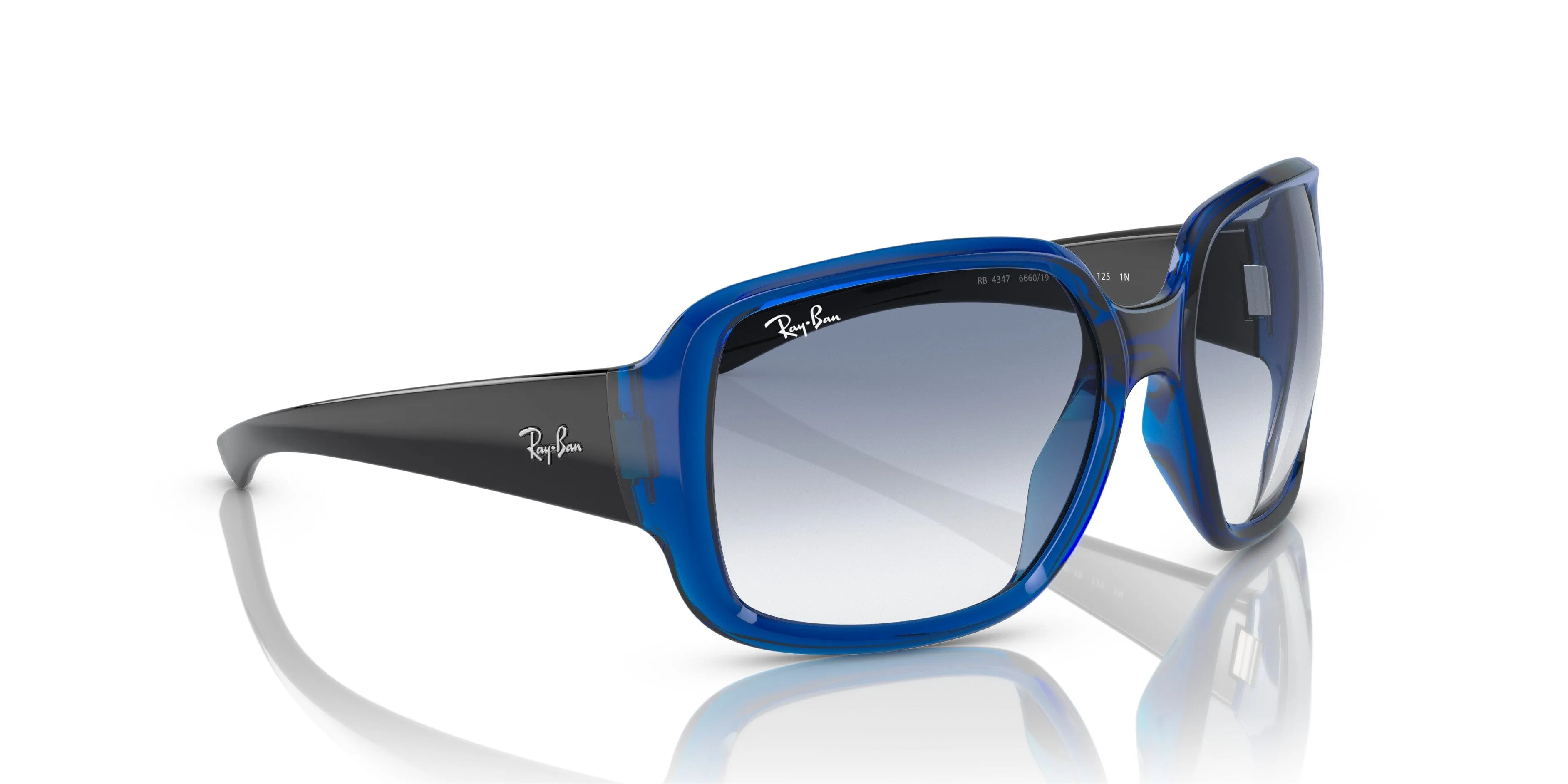 Ray-Ban Oversized Square Sunglasses – Bold Blue Frame with Gradient Lenses