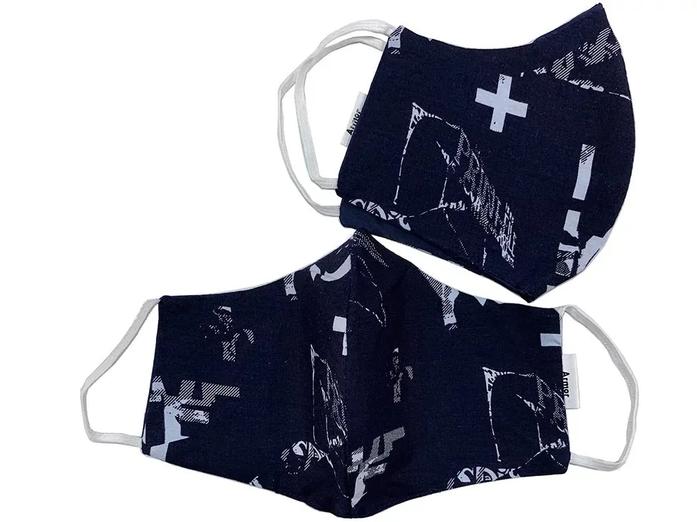 Unisex Cross Print Washable Face Masks