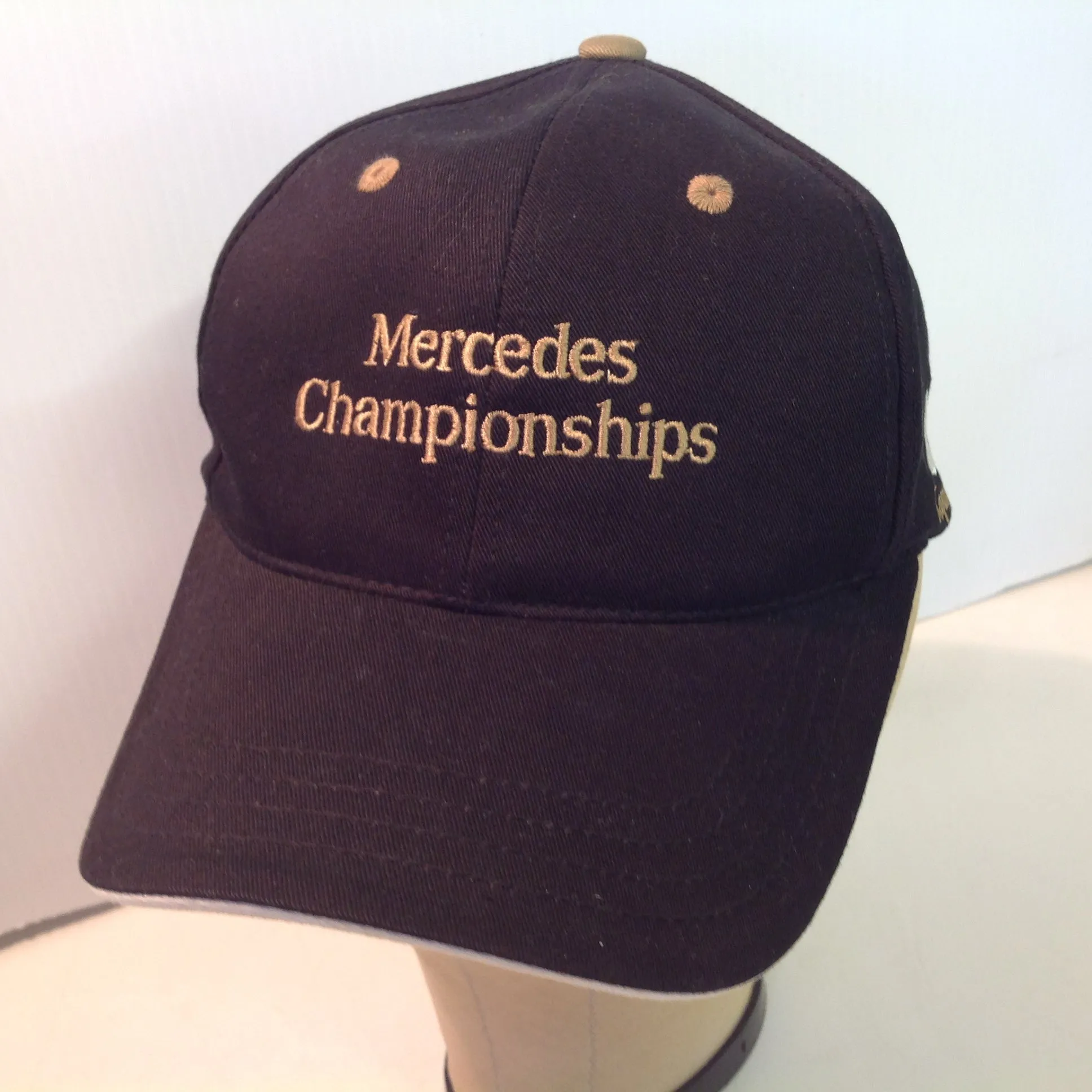 Vintage Imperial Headwear Mercedes Championships Kapalua Bay Golf Course Lahaina Maui Hawaii Tournament Souvenir Black Baseball Cap